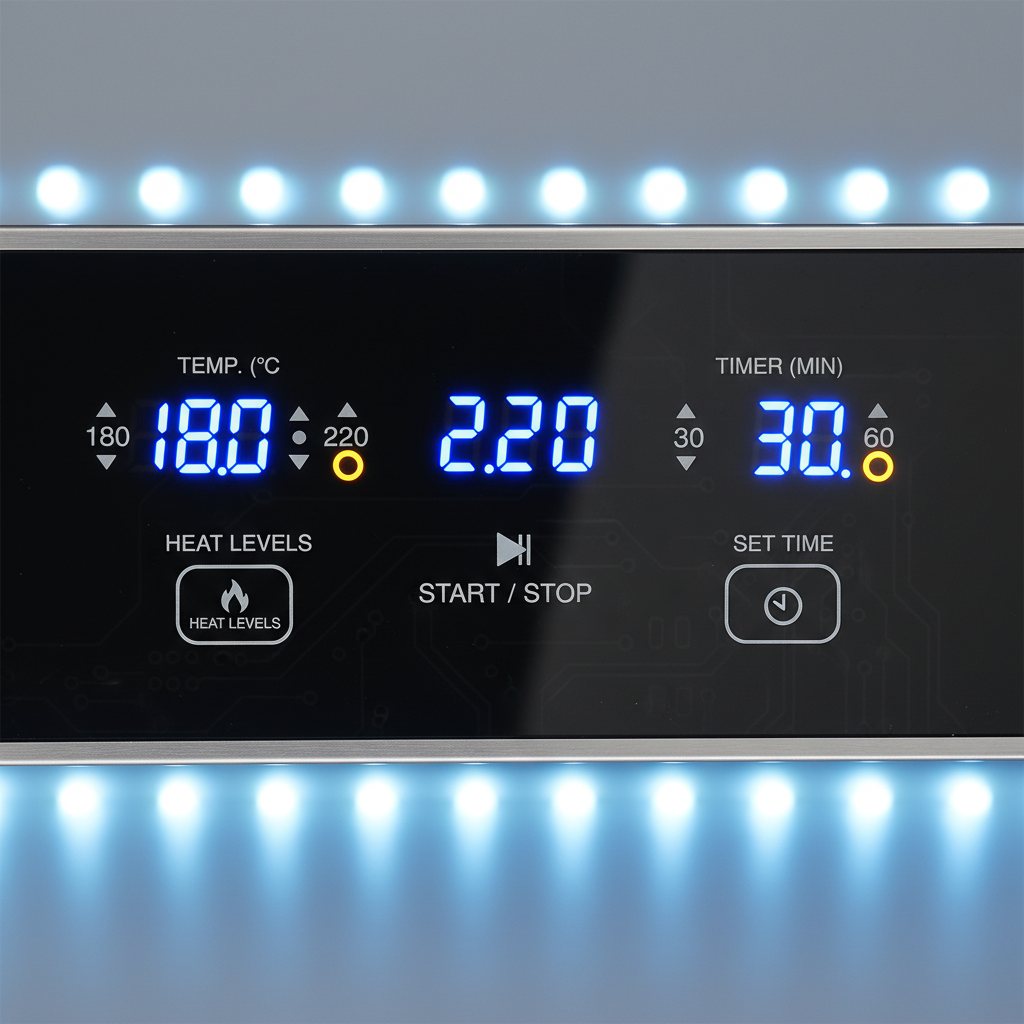 Close-up of temperature controls on a vevor towel warmer showing multiple heat settings Close-up of temperature controls on a vevor towel warmer showing multiple heat settings