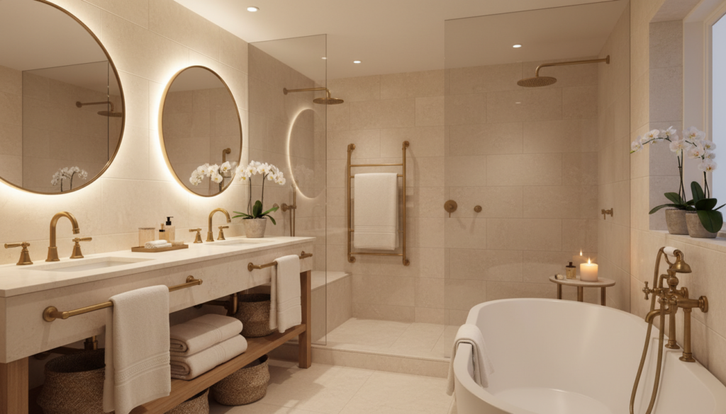 Collection of premium brass towel warmers for luxury bathrooms