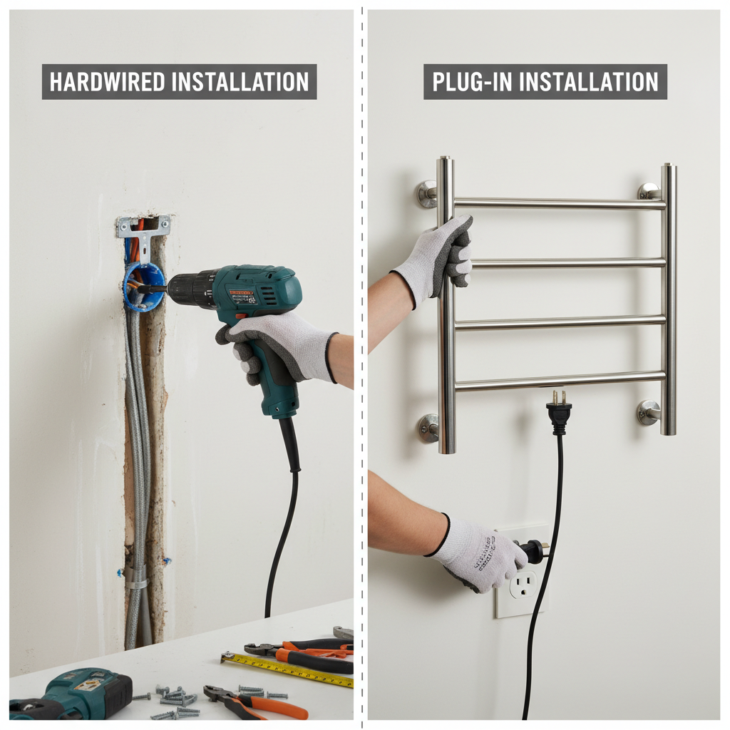 Different installation types of heated towel racks Different installation types of heated towel racks