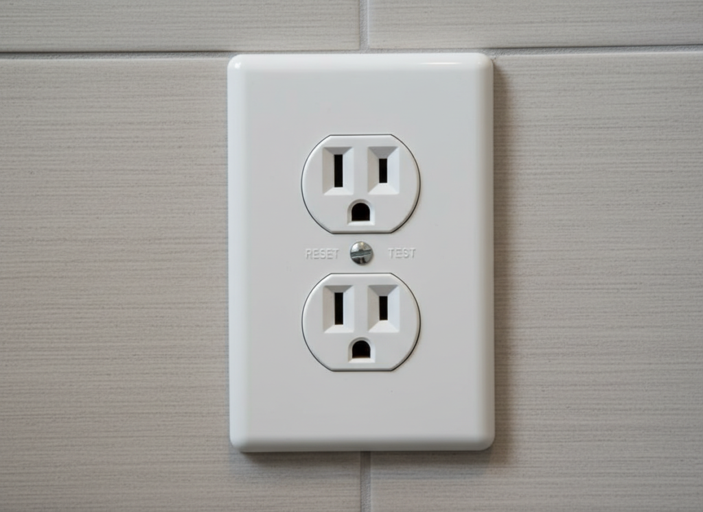 Plug-in towel warmer next to bathroom outlet Plug-in towel warmer next to bathroom outlet