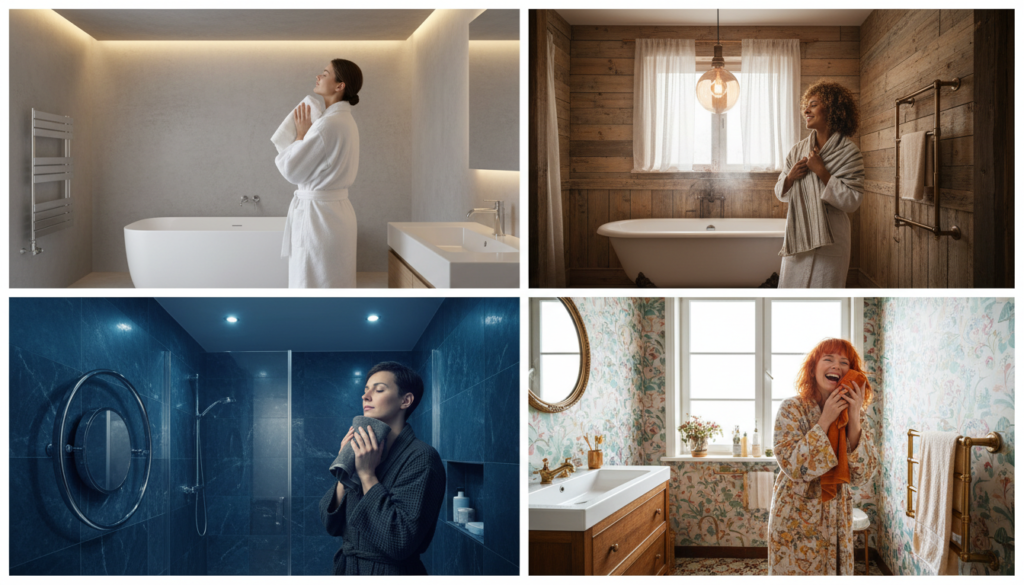 Side-by-side comparison of different towel warmer types for 2026