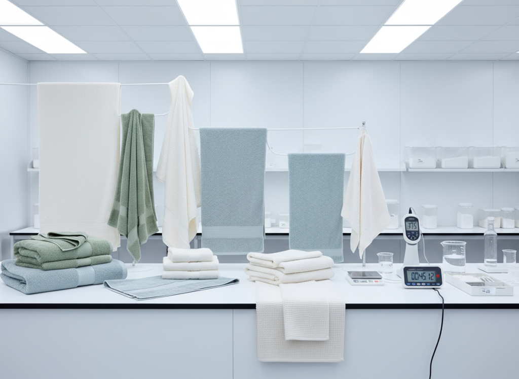 Testing setup for LiveFine towel warmer review process Testing setup for LiveFine towel warmer review process