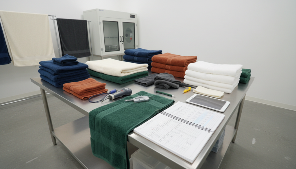 Testing setup for evaluating freestanding towel warmer performance