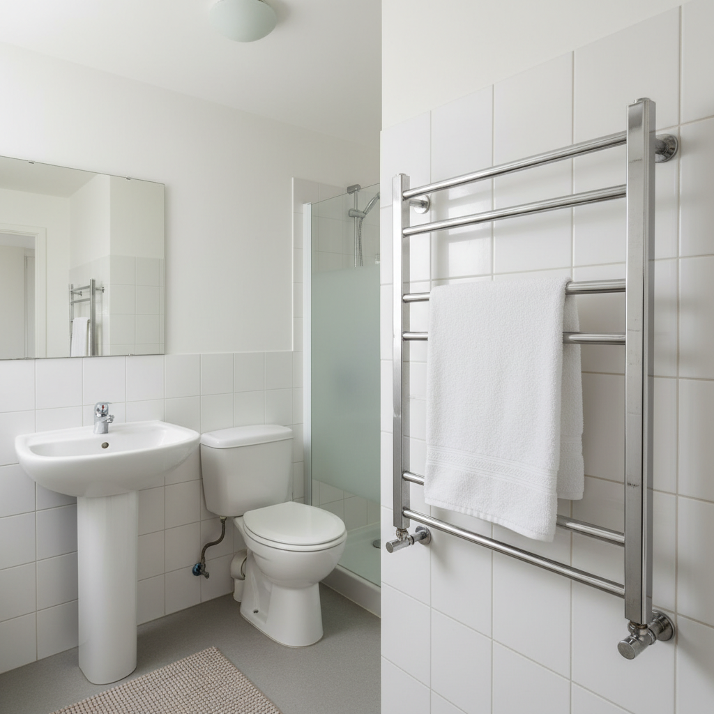 WarmlyYours Elements towel warmer showing value features WarmlyYours Elements towel warmer showing value features